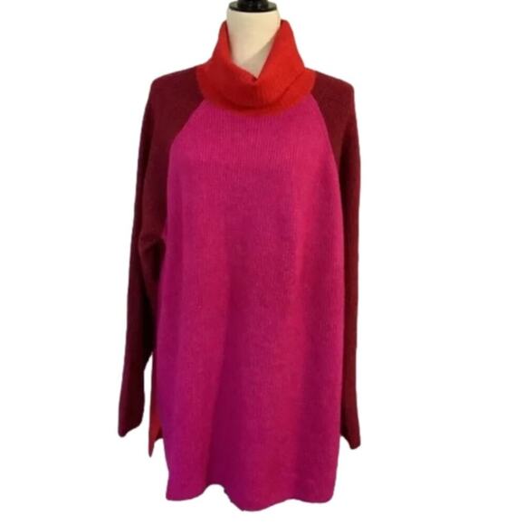 Lane Bryant Classic Turtleneck Colorblock Sweater in Very Berry 22 24 3X New - Picture 6 of 11